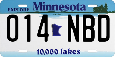 MN license plate 014NBD