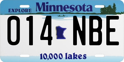 MN license plate 014NBE