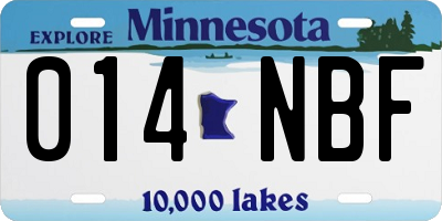 MN license plate 014NBF