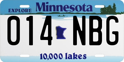 MN license plate 014NBG