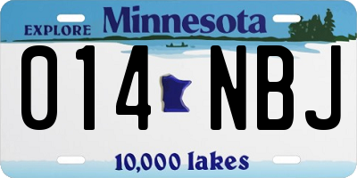 MN license plate 014NBJ