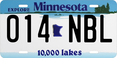 MN license plate 014NBL