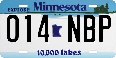 MN license plate 014NBP