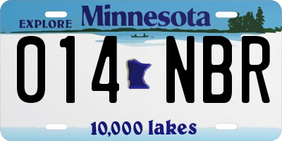 MN license plate 014NBR
