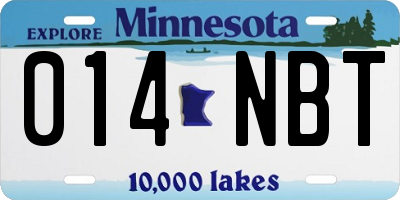 MN license plate 014NBT
