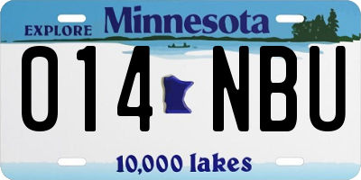 MN license plate 014NBU