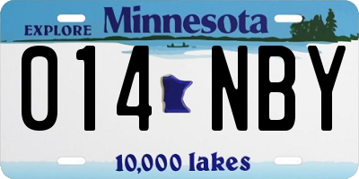 MN license plate 014NBY