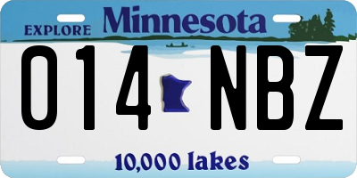 MN license plate 014NBZ