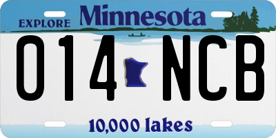 MN license plate 014NCB