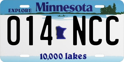 MN license plate 014NCC