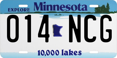MN license plate 014NCG