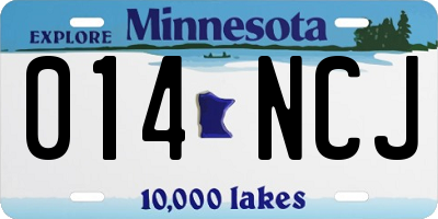 MN license plate 014NCJ