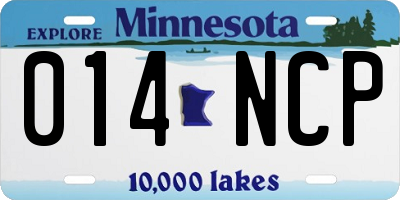 MN license plate 014NCP