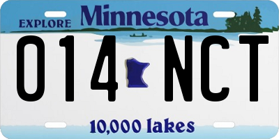 MN license plate 014NCT