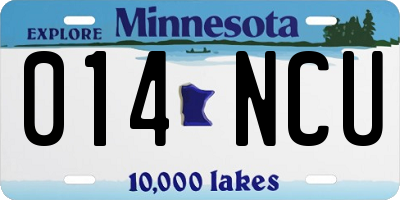 MN license plate 014NCU