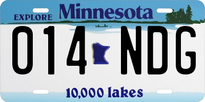MN license plate 014NDG