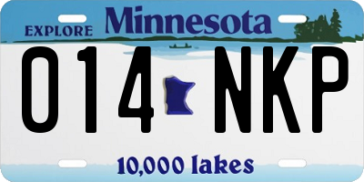 MN license plate 014NKP