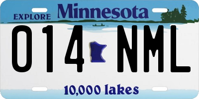 MN license plate 014NML