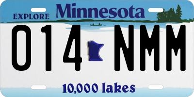 MN license plate 014NMM
