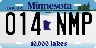 MN license plate 014NMP