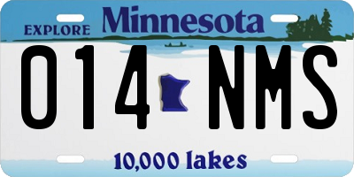MN license plate 014NMS