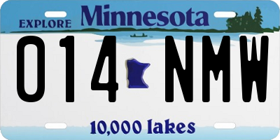 MN license plate 014NMW