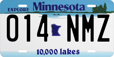 MN license plate 014NMZ