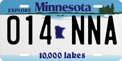 MN license plate 014NNA