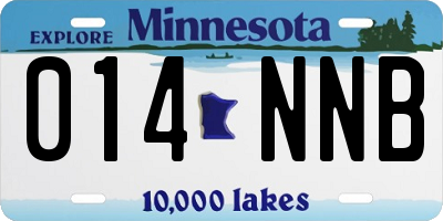 MN license plate 014NNB