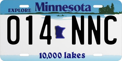 MN license plate 014NNC