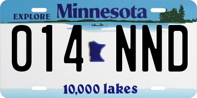 MN license plate 014NND