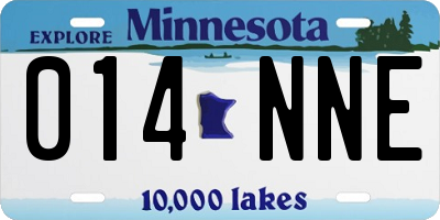 MN license plate 014NNE