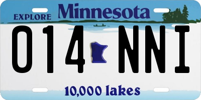 MN license plate 014NNI