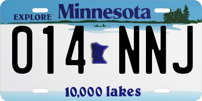 MN license plate 014NNJ