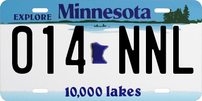MN license plate 014NNL