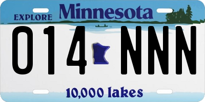 MN license plate 014NNN