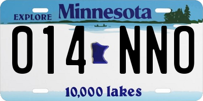 MN license plate 014NNO