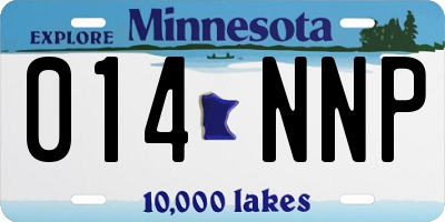 MN license plate 014NNP
