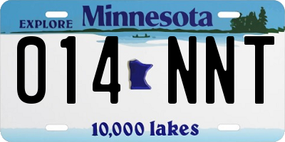 MN license plate 014NNT