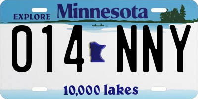 MN license plate 014NNY