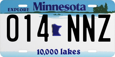 MN license plate 014NNZ