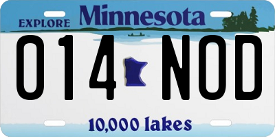MN license plate 014NOD