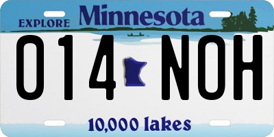 MN license plate 014NOH