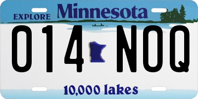 MN license plate 014NOQ