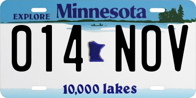MN license plate 014NOV