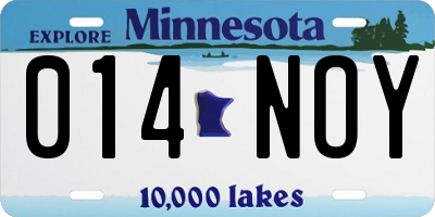 MN license plate 014NOY