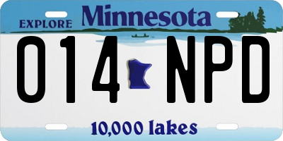 MN license plate 014NPD