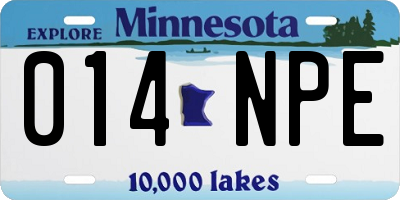 MN license plate 014NPE