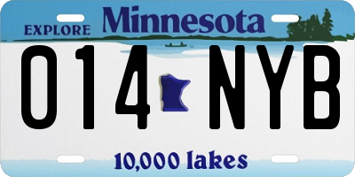 MN license plate 014NYB