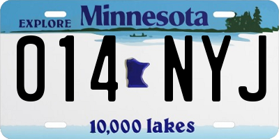 MN license plate 014NYJ